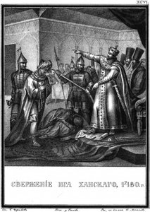 El fin del yugo tártaro-mongol en Rusia. 1480 De Karamzin Ilustrado, 1836 de Boris Artemyevich Chorikov