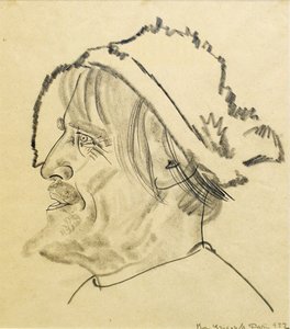 Konstantin Stanislavsky como Satin en la obra Los Bajos Fondos de M. Gorky, 1922 de Boris Dmitrievich Grigoriev