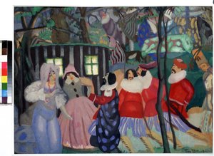 Los Conquistadores (The Conquerors). Obra de Boris Dmitrievich Grigoriev (1886-1939), gouache sobre cartón de Boris Dmitrievich Grigoriev