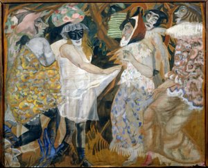 Mascarada (Masquerade) - Pintura de Boris Dmitrievich Grigoriev (1886-1939) de Boris Dmitrievich Grigoriev