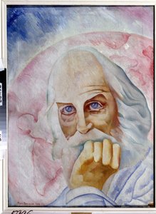 Retrato del escritor estadounidense Walt Whitman (1819-1892) (Retrato del autor estadounidense W. Whitman). Pintura de Boris Dmitryevich Grigoriev (1886-1939), óleo sobre lienzo de Boris Dmitrievich Grigoriev