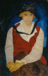 Retrato de la esposa del artista, 1917 de Boris Dmitrievich Grigoriev