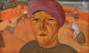 Mujer campesina rusa de la serie Les Visages de Russie, 1923 de Boris Dmitrievich Grigoriev