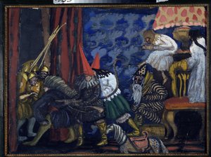 Un Salón Náutico. Obra de Boris Dmitryevich Grigoriev (1886-1939), témpera sobre cartón de Boris Dmitrievich Grigoriev
