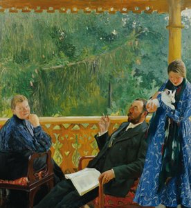 Retrato de familia (Retrato de la familia Polenow) de Boris Mikhailovich Kustodiev