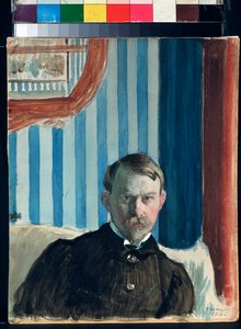 Autoretrato (Autorretrato) - Obra de Boris Mikhailovich Kustodiev (1878-1927), acuarela, gouache y tinta sobre papel de Boris Mikhailovich Kustodiev