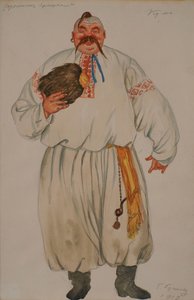 Diseño de vestuario para la ópera La feria de Sorochyntsi de Modest Mussorgsky, 1919 de Boris Mikhailovich Kustodiev
