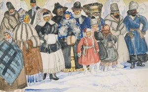Diseño de vestuario para la ópera El poder del demonio de A. Serov, 1919