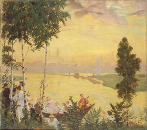 Viaje al campo, 1918 de Boris Mikhailovich Kustodiev