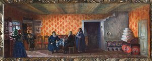 Decor preparatoire pour la piece de theatre ""La mort de Pasukhin"" de Mikhail Saltykov-Shchedrin (Saltykov Shchedrin, Saltykov-Chtchedrine, Saltykov Chtchedrine) (1826-1889) (Escenografía para la obra de teatro Pasukhin