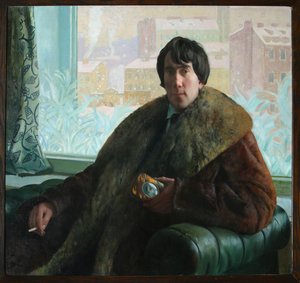 Retrato del escultor y arquitecto Isidor Zolotarevsky 1885-1961, 1922 de Boris Mikhailovich Kustodiev