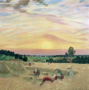 La cosecha, 1914 de Boris Mikhailovich Kustodiev