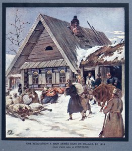 Las Fuerzas Armadas Requisan Suministros en un Pueblo de Boris Vasilievich Zvorykin