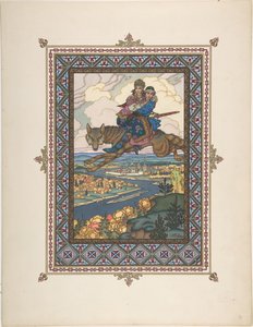 Ilustración para el cuento de hadas de Iván Tsarévitj, el Pájaro de Fuego y el Lobo Gris, c. 1925 de Boris Vasilievich Zvorykin