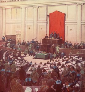 La única sesión de la Asamblea Constituyente Rusa en Petrogrado después de la Revolución de Octubre