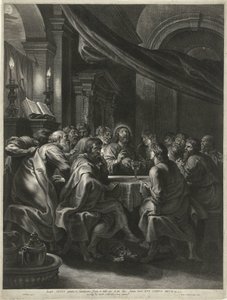 Cristo y los Apóstoles en la Última Cena de Boëtius Adamsz. Bolswert