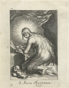Santa María de Egipto como Hermitess S. Maria Aegyptiaca (título sobre objeto) Hermitesses (título de la serie) Sacra Eremus Ascetriarum (título de la serie) de Boëtius Adamsz. Bolswert