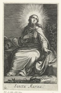 Santa Marina de Alejandría como hermita Sancta Marina (título sobre objeto) Hermitesses (título de la serie) Sacra Eremus Ascetriarum (título de la serie)