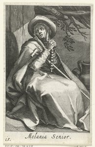 Santa Melania la Mayor como Hermitess Melania Senior (título sobre objeto) Hermitesses (título de la serie) Sacra Eremus Ascetriarum (título de la serie) de Boëtius Adamsz. Bolswert