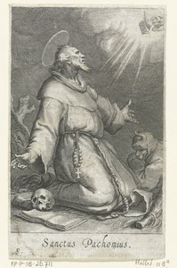 San Pacomio el Viejo como Ermitaño Ermitaños (título de la serie) Sacra eremvs ascetarvm (título de la serie) de Boëtius Adamsz. Bolswert