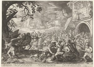 El triunfo de la muerte La muerte lucha contra la humanidad. de Boëtius Adamsz. Bolswert