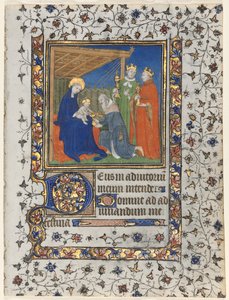 Bifolio de un Libro de Horas: Adoración de los Magos de Boucicaut Master