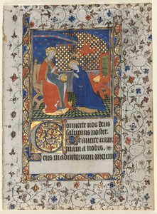 Bifolio de un Libro de Horas: Coronación de la Virgen, c. 1415 de Boucicaut Master