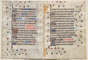 Bifolio de un Libro de Horas: Texto (verso) de Boucicaut Master
