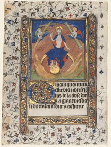 Hoja de un libro de horas: Cristo en el juicio, c. 1415 de Boucicaut Master