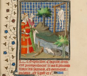 Polícrates colgado, ca. 1413-1415 de Boucicaut Master,