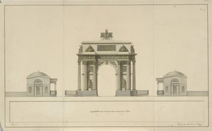Arco de Triunfo por Tverskaya Zastava en Moscú, 1826-1829 de Bové