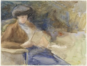 Mujer sentada leyendo