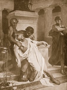 La muerte de Demóstenes, ilustración de 