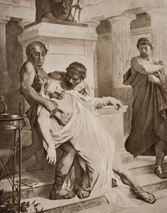 La muerte de Demóstenes, ilustración de 