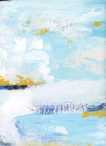 Azul sereno y dorado: abstracto de Breanna Megan Studio