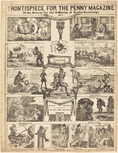 Frontispicio para la Penny Magazine de la Sociedad para la Difusión del Conocimiento: Vo de British 19th Century
