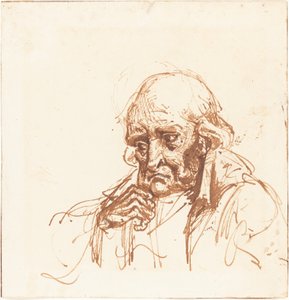 Cabeza de un anciano de British 19th Century