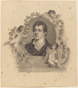 Retrato de un joven caballero rodeado de cupidos; ¿Lord Byron? de British 19th Century