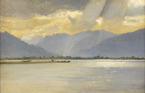 Un lago continental (óleo sobre tabla)