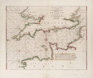 Carta del Canal de la Mancha entre Inglaterra y Francia de British School