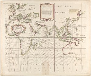 Una nueva y correcta carta marina de todo el mundo que muestra las variaciones de la brújula tal y como se encontraban en el año 1700 de British School