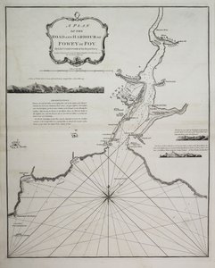 Plano de la carretera y el puerto de Fowey o Foy por el teniente James Cook de la Marina Real Británica de British School