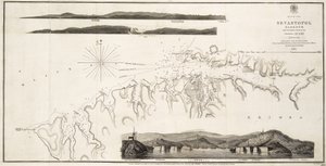 El puerto de Sebastopol en el Mar Negro según el estudio ruso de 1836 de British School