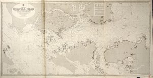 Mar de China SINGAPORE STRAIT Por el Comandante de Estado Mayor JW Reed Navg Lieuts TH Tizard... Asistido por los Oficiales del HMS Rifleman 1865-69 de British School