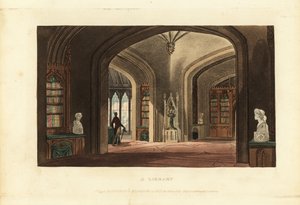 Diseño para una biblioteca de estilo gótico, época de la Regencia