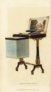 Elegante mesa de trabajo de señora, época de la Regencia de British School