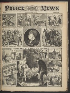 Portada del Illustrated Police News, 29 de noviembre de 1884 (litografía) de British School