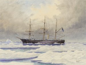 El HMS Discovery en el Ártico de British School