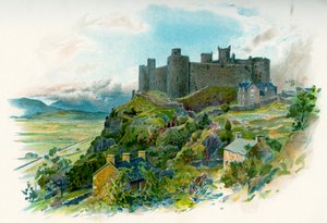 Castillo de Harlech en Gwynedd, Gales del Norte de British School
