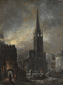 Santa Trinidad y San Miguel de noche, c.1826 (óleo sobre tabla) de British School